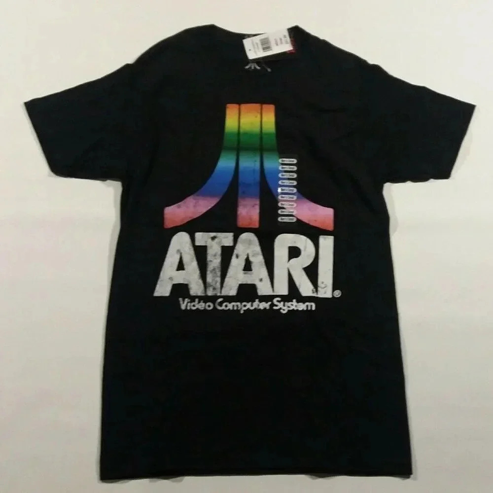 NEW Licensed ATARI Rainbow Retro Logo Graphic Tee